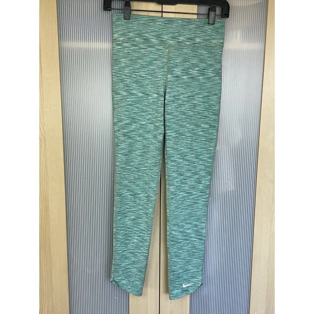Nike Girls Kids High-Rise Training Leggings Green Sz‎ L Gym Running